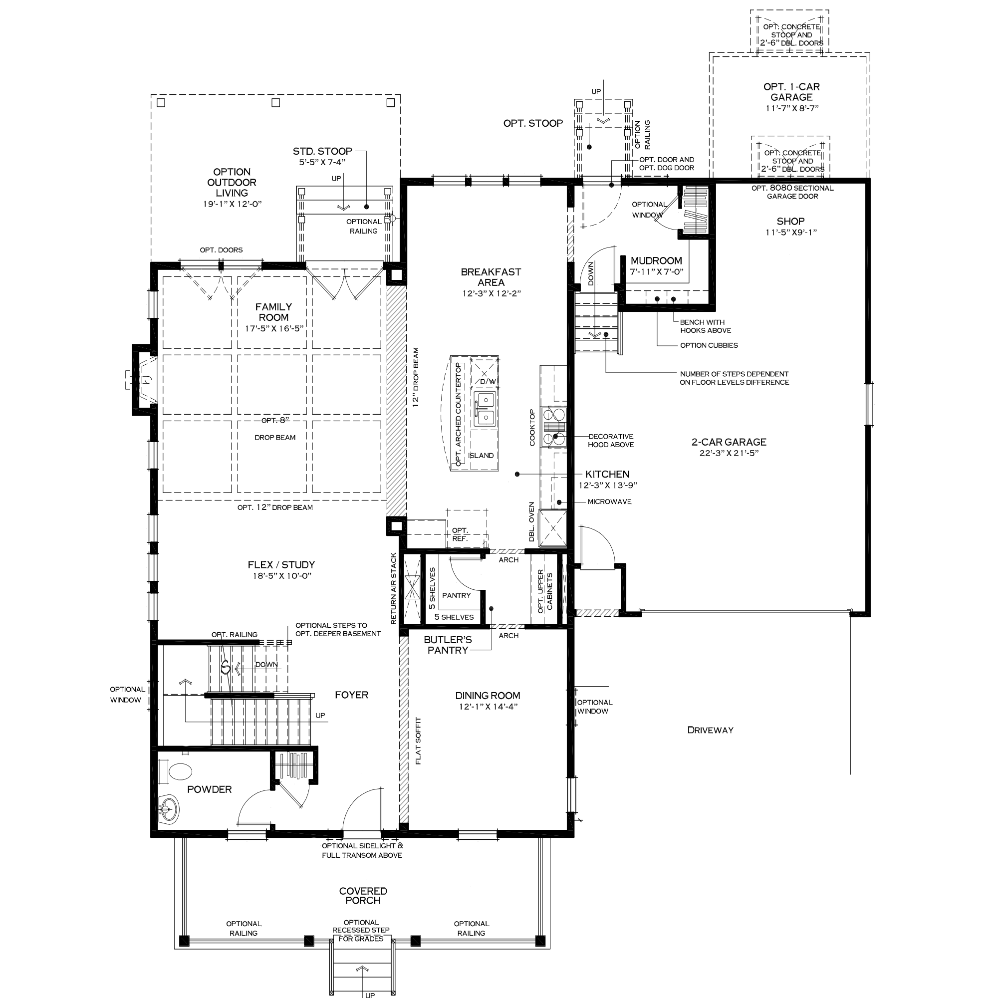 First Floor with Extended Mudroom Option