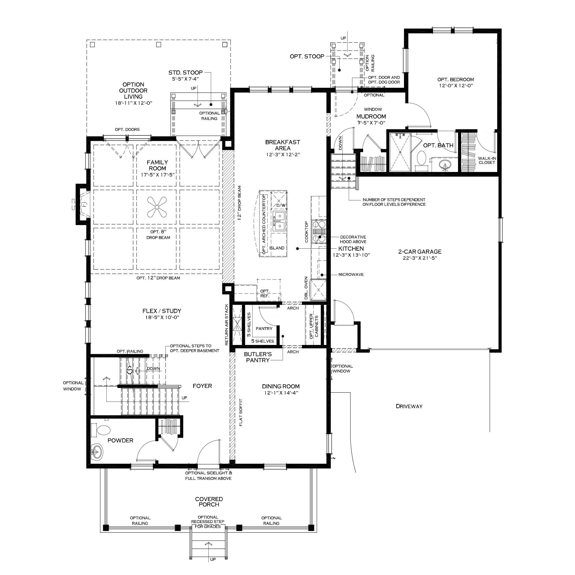 First Floor with Rear Bedroom Suite Option