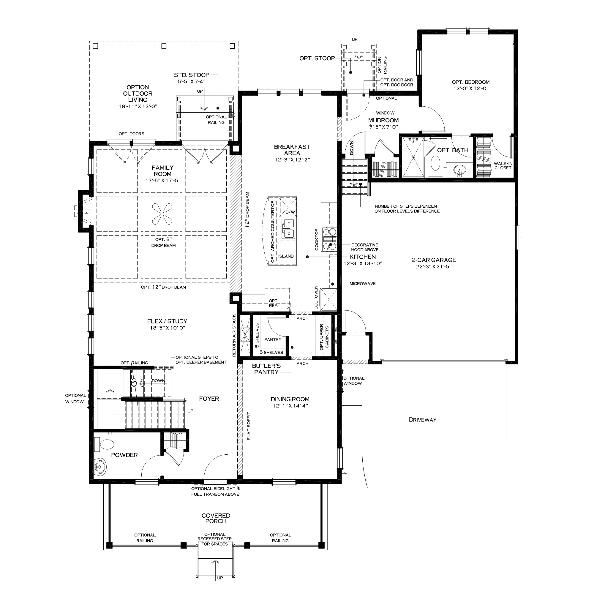 First Floor with Rear Bedroom Suite Option