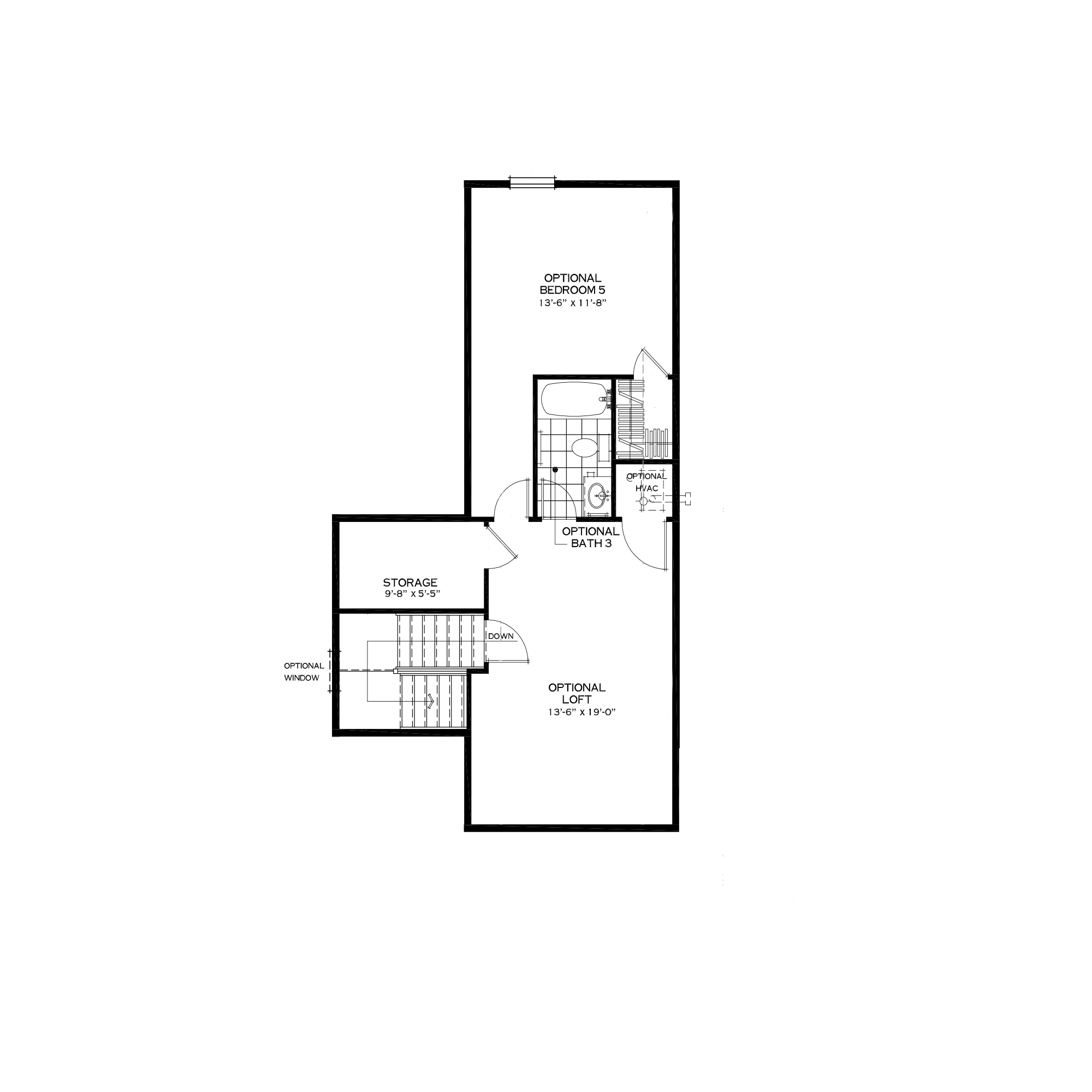 Optional Third Floor Loft in Alternate Layout