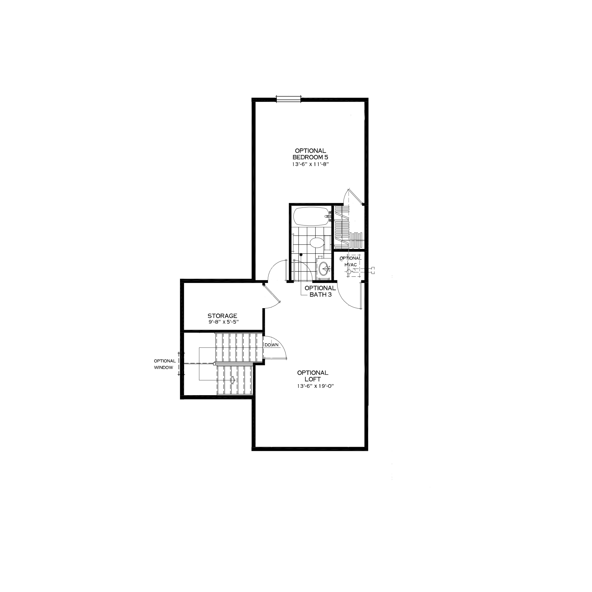 Optional Third Floor Loft in Alternate Layout