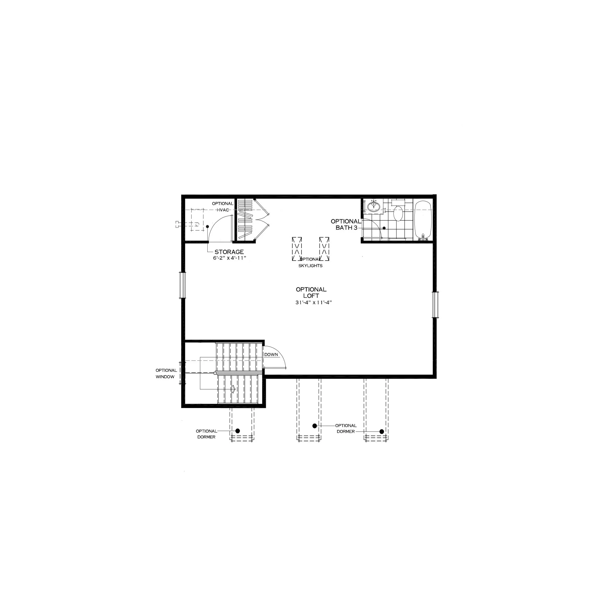 Optional Third Floor Loft