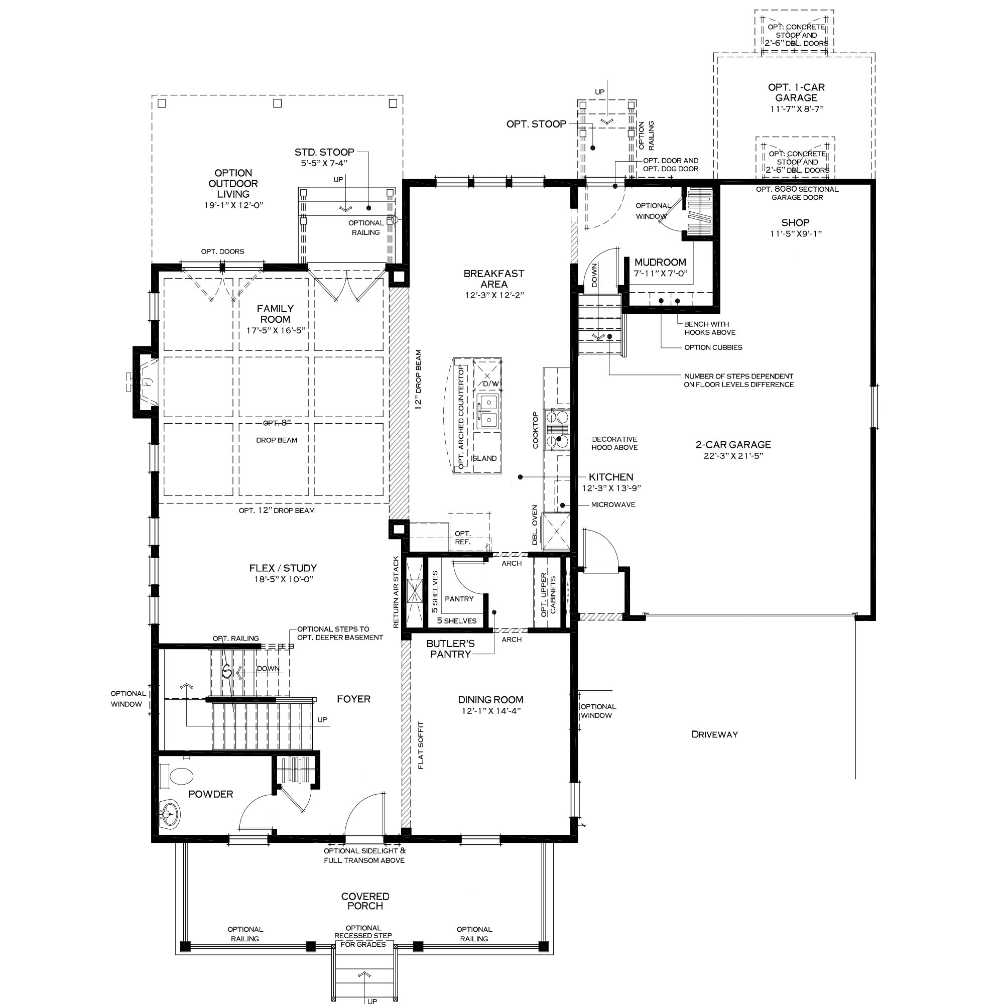 First Floor with Mudroom Option