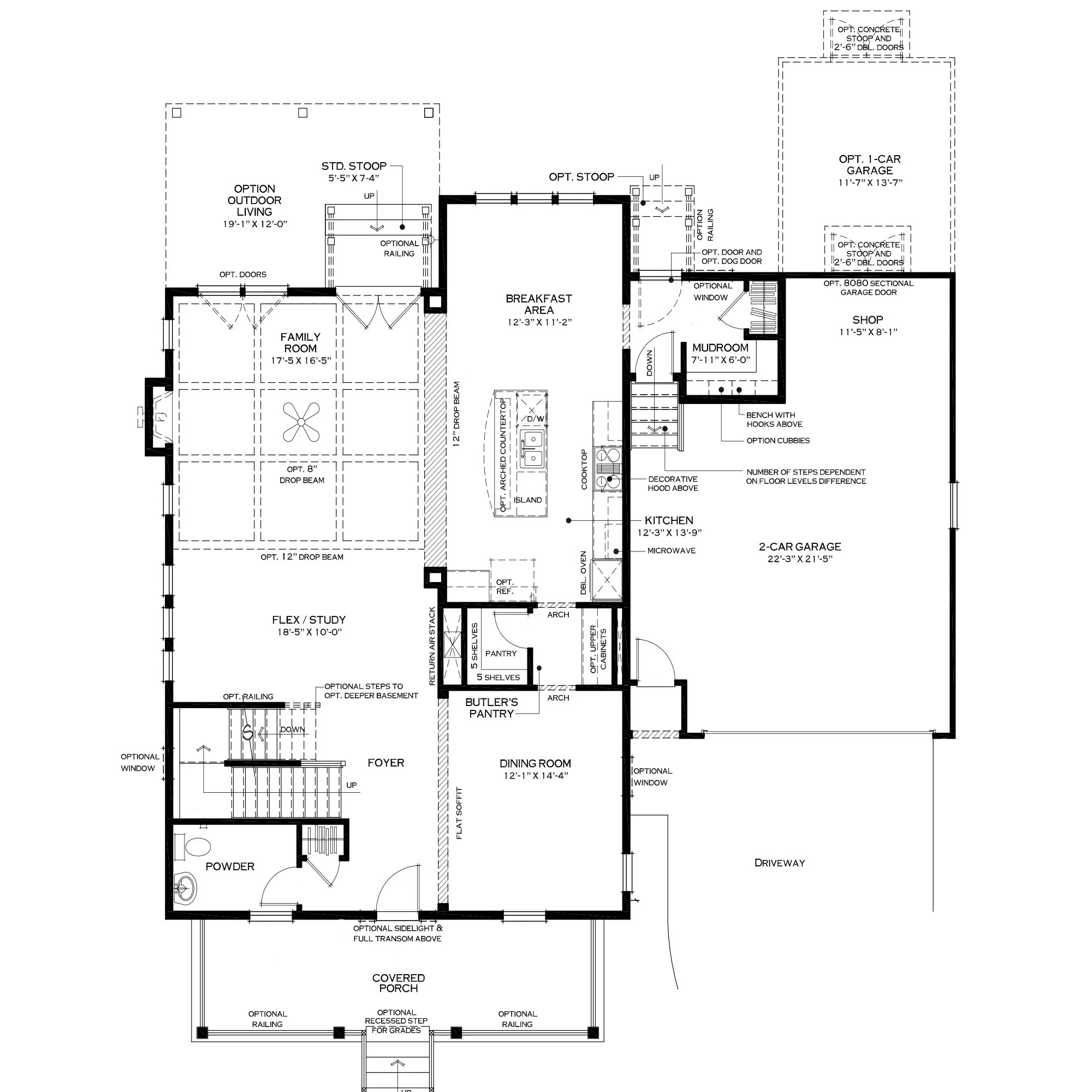 First Floor with Extended Mudroom Option
