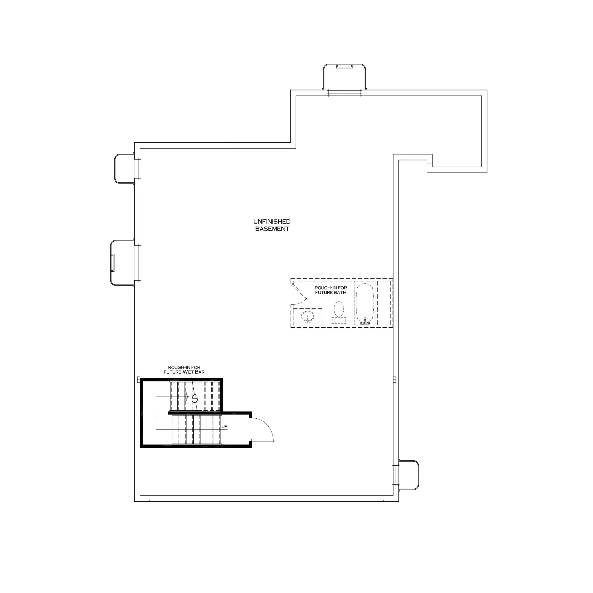 Standard Unfinished Basement with Mudroom Above