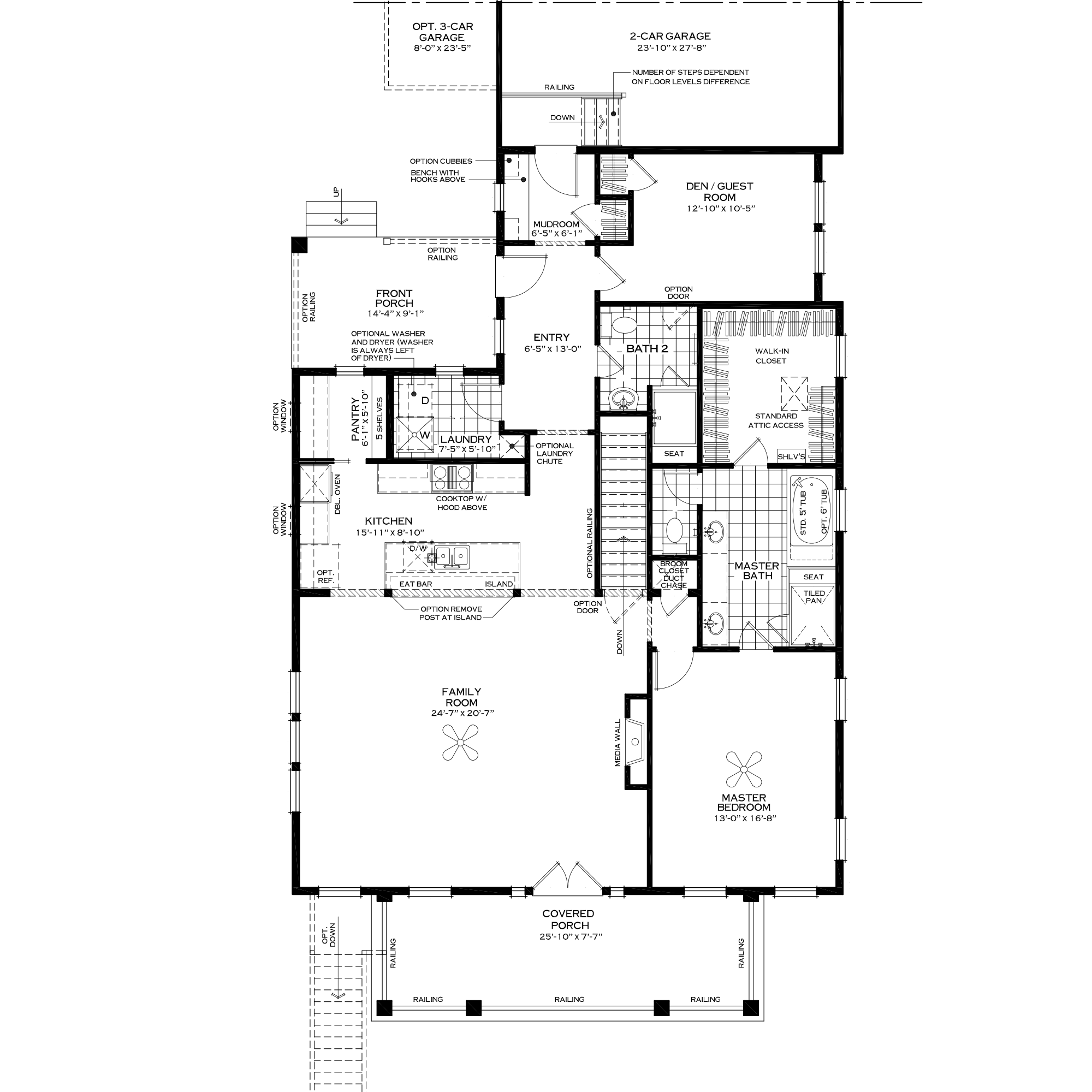 First Floor - 88' One Story Plan