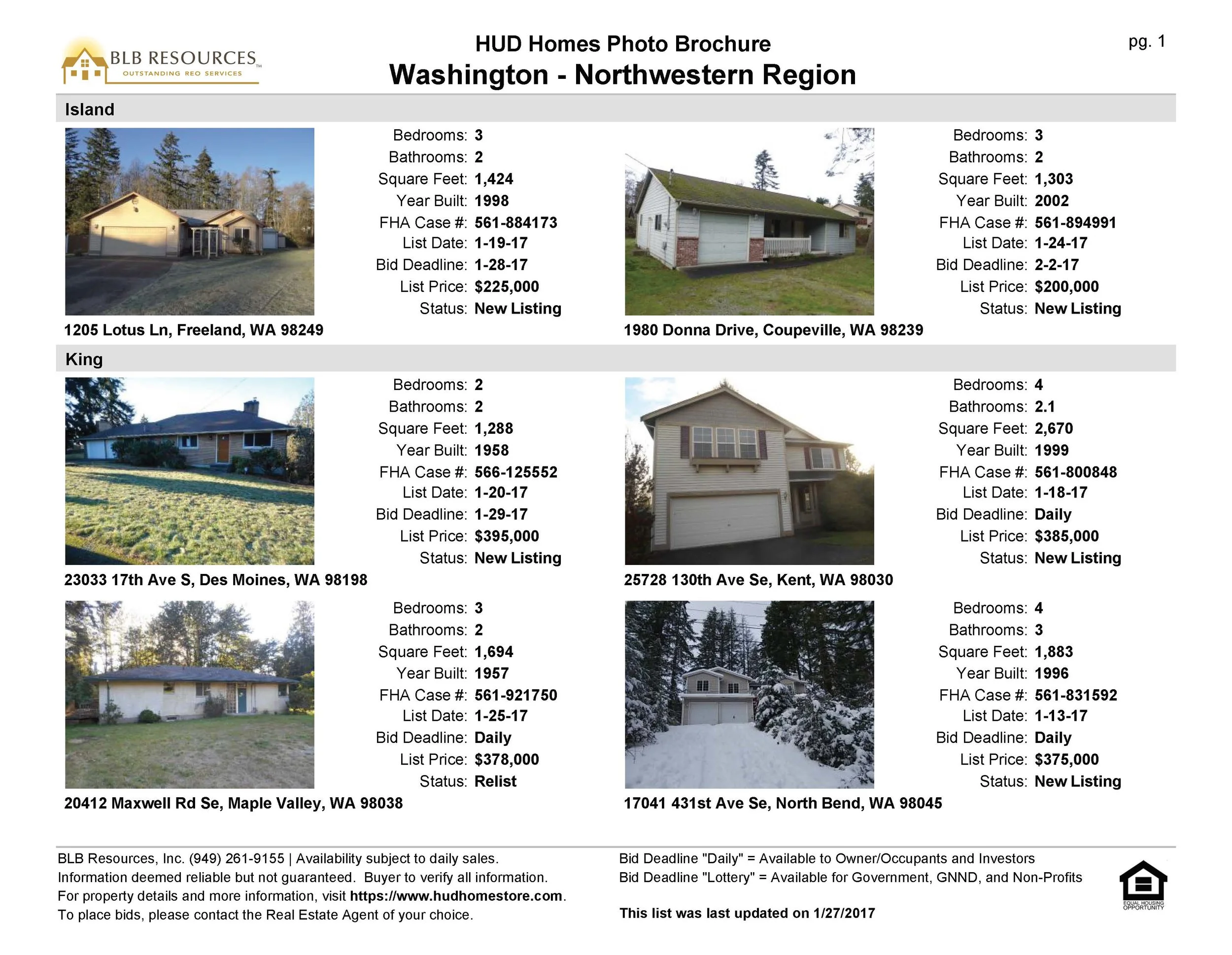 Sample: HUD Photo List Brochure