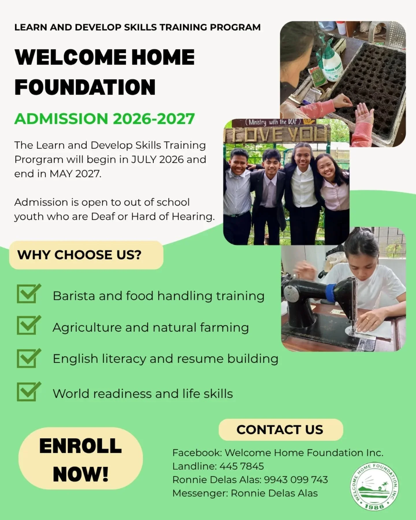 10 months exploring new skills and passions! 
If you are a deaf or hard of hearing young adult who is looking for the next step, please send us a message. The 2026/2027 program starts in July! 

#welcomehomefoundation #lifeskills #exploreyourpotentia