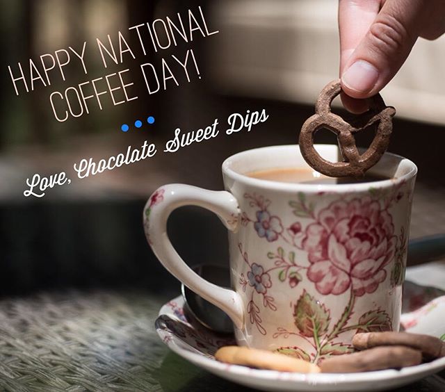 Happy #nationalcoffeeday ! #sweetdips #coffee #pretzels