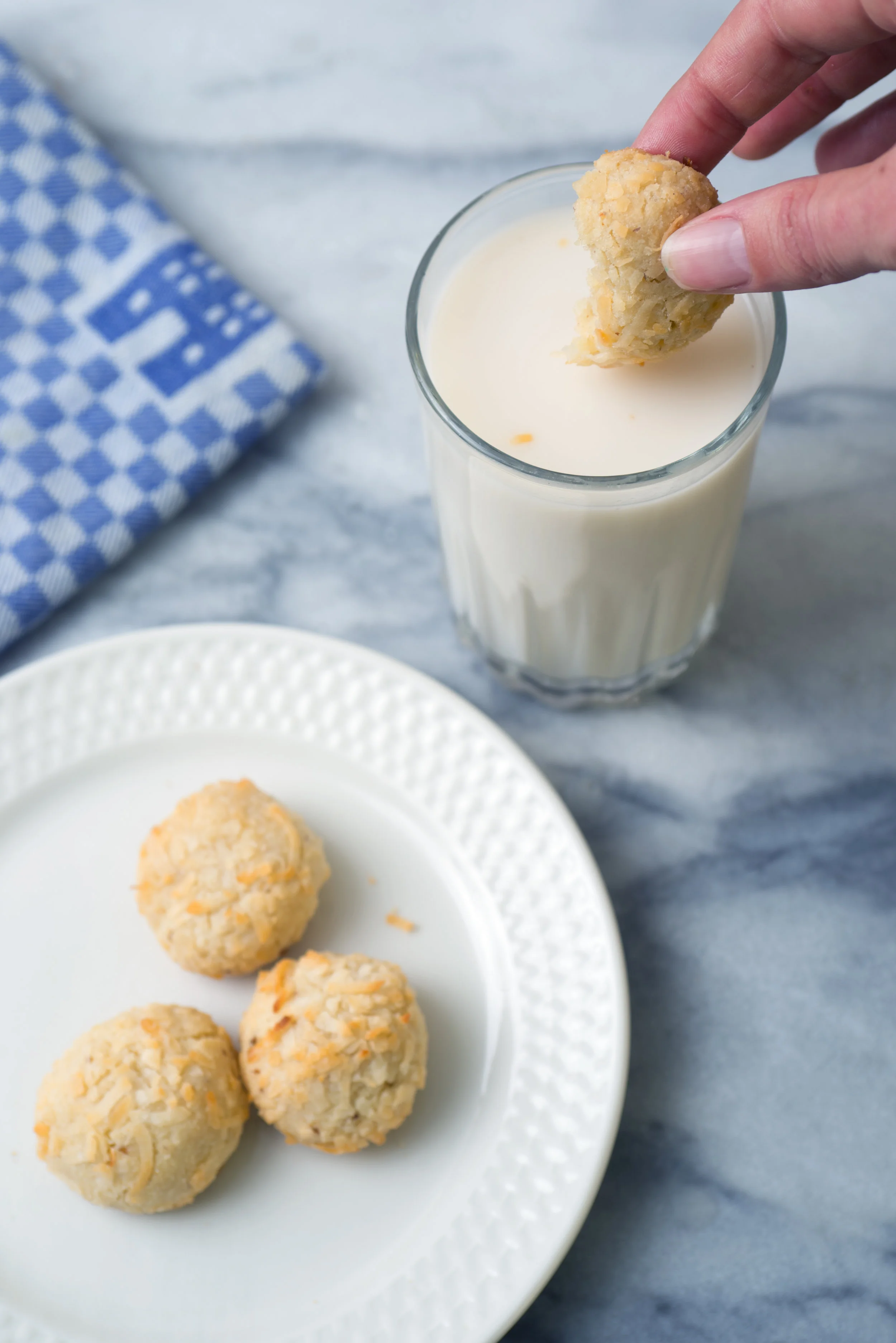 Coconut Cookies with almond milk.