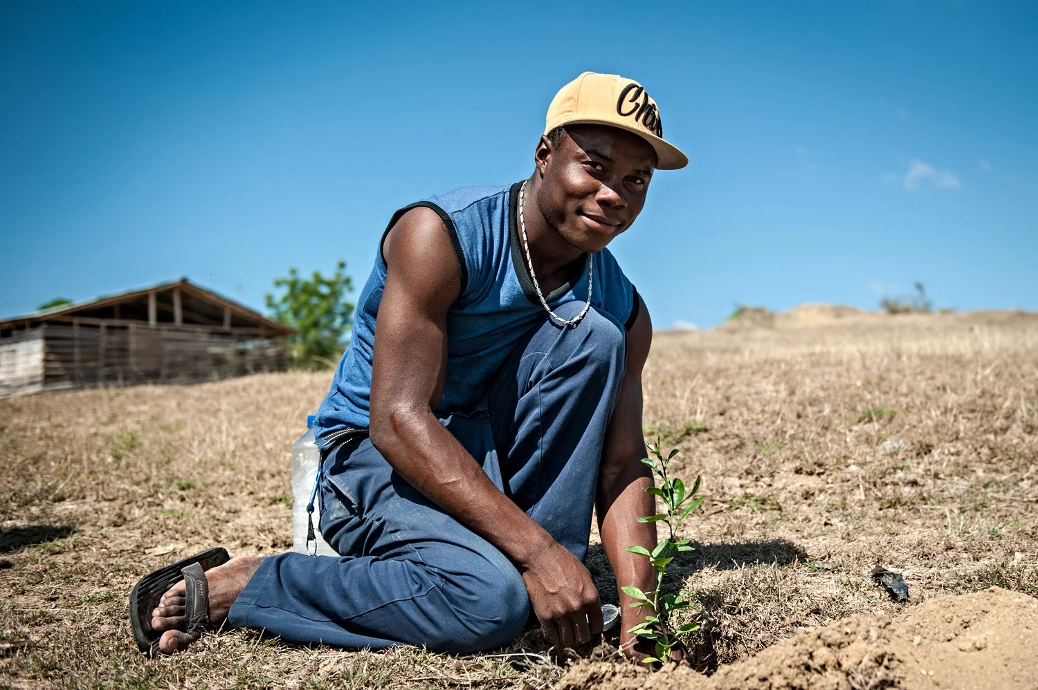 Jonald is one of two skilled jeep drivers and mechanics that transport Skilled Birth Attendants and volunteers working through Midwives for Haiti. He helped with the fruit tree planting event.