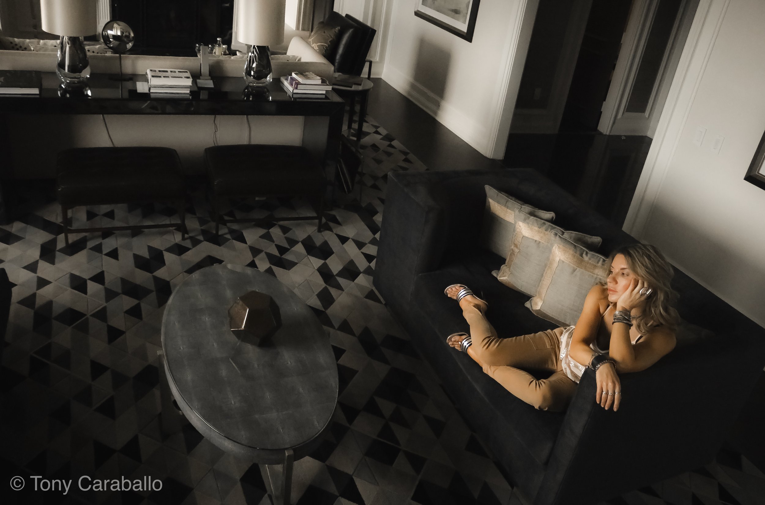 Ritz Carlton Presidential Suite Isabel Alexander lounging