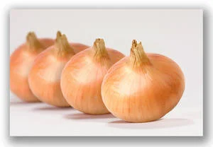 Sweet onions have a thiner, lighter color skin than storage onions and tend to be more fragile. Signs in product sections usually differentiate between sweet onions and yellow onions.