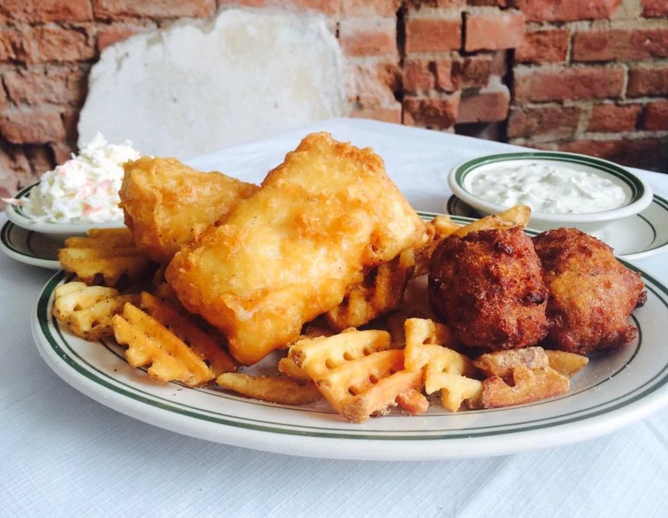 Hand Battered Cod, Homemade Hushpuppies & More
