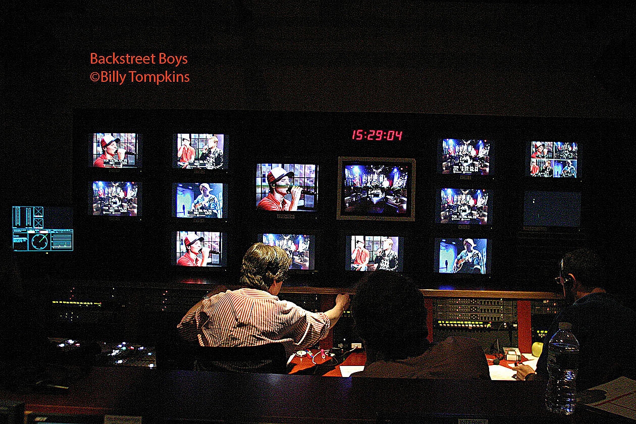  control room for The BackStreet Boys at A&amp;E's Private Sessions    