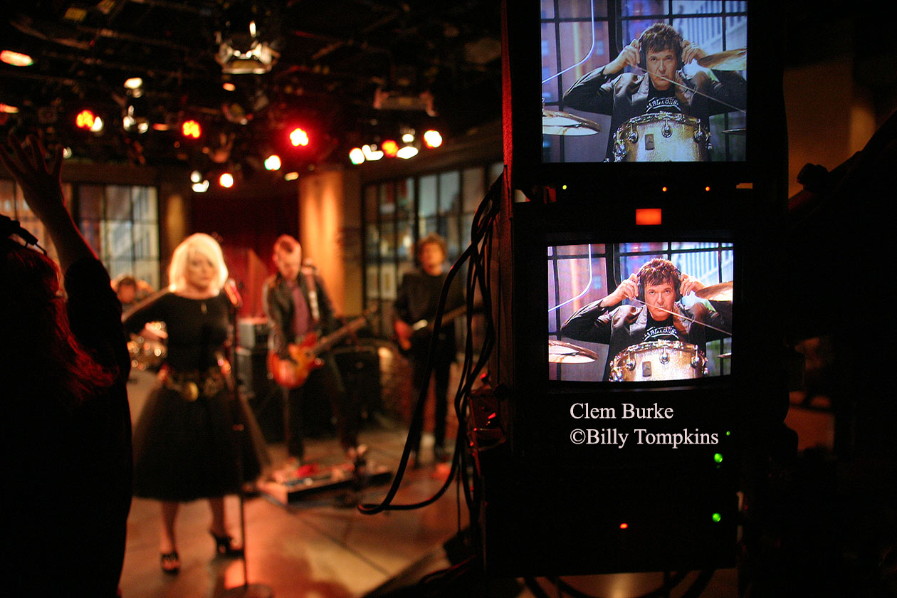  Clem Burke, drummer for Blondie on the set of A&amp;E's Private Sessions 