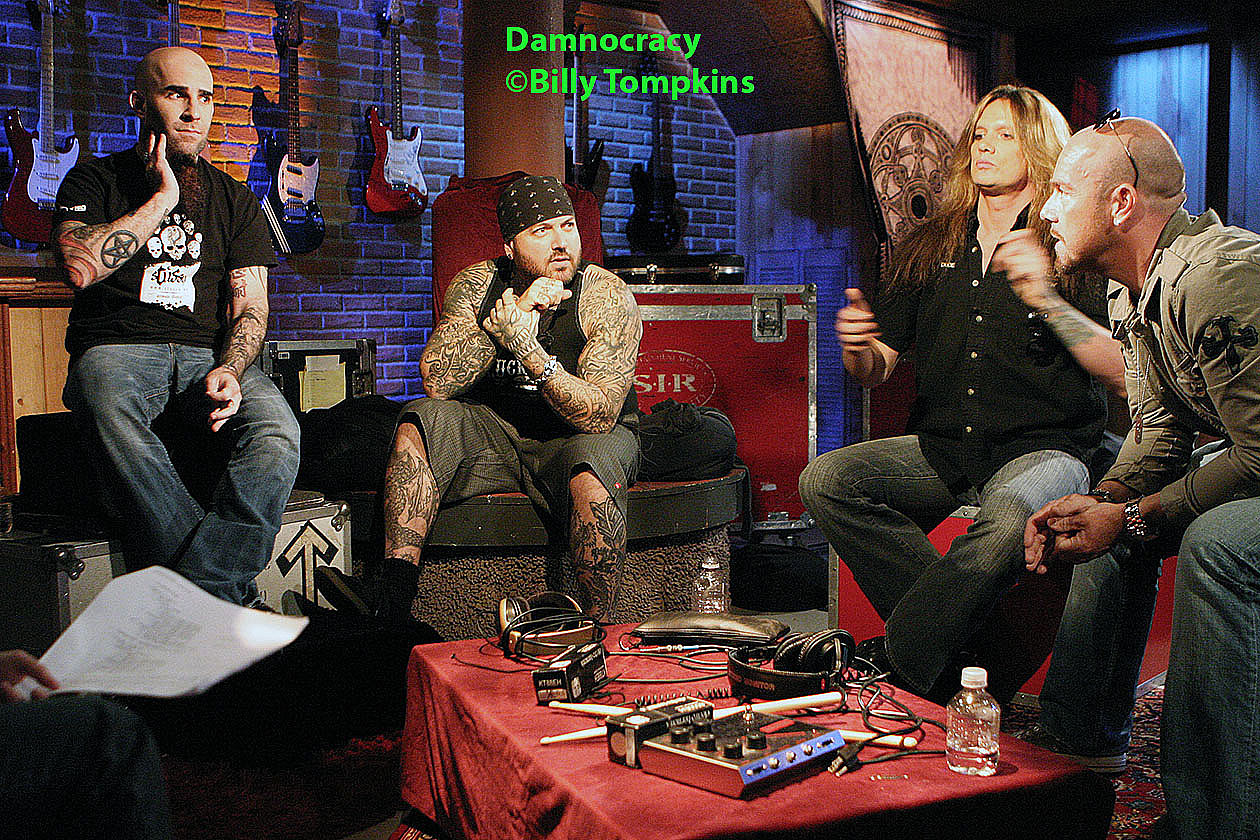  super group Damnocracy on the set of VH1 Classic's interview program 