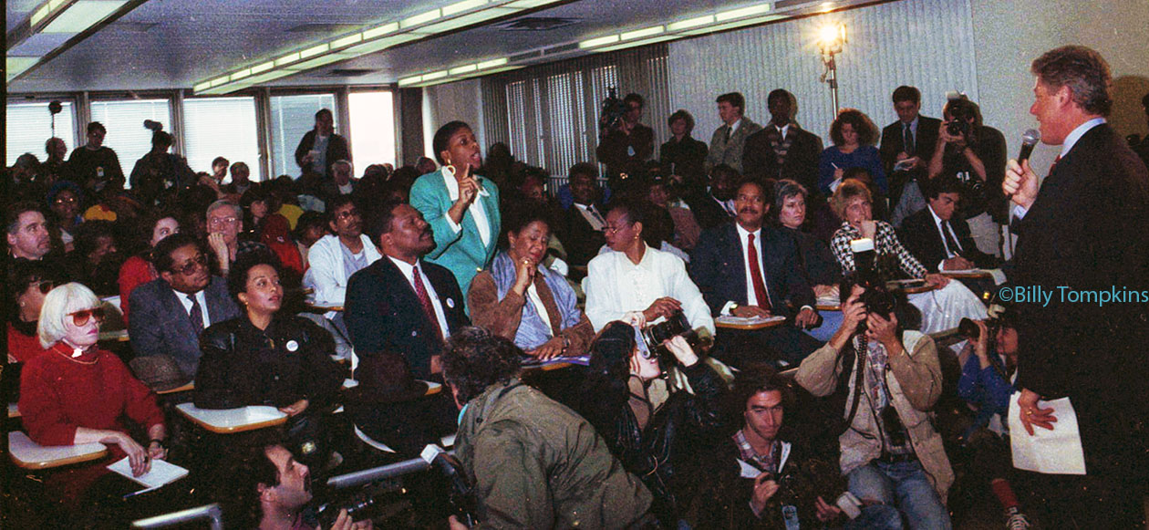 Lenora Fulani confronting Bill Clinton on the campaign