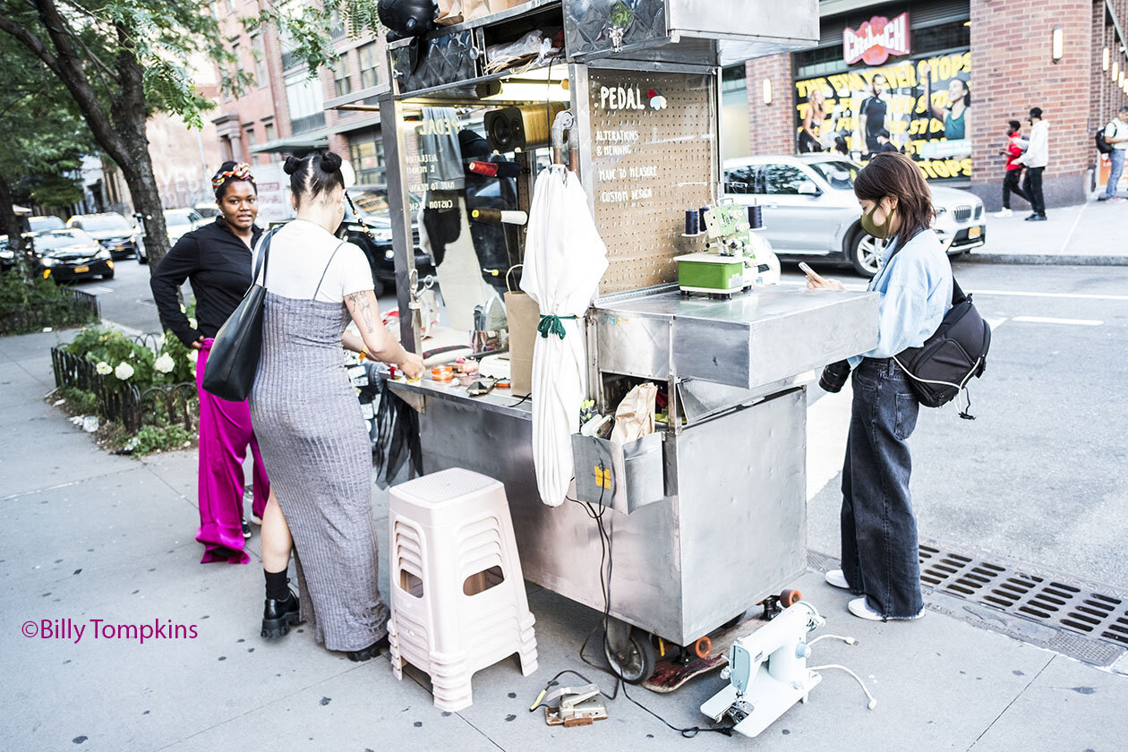  Pedal cart  Street sewing &amp; mending  East 4th street  New York City  