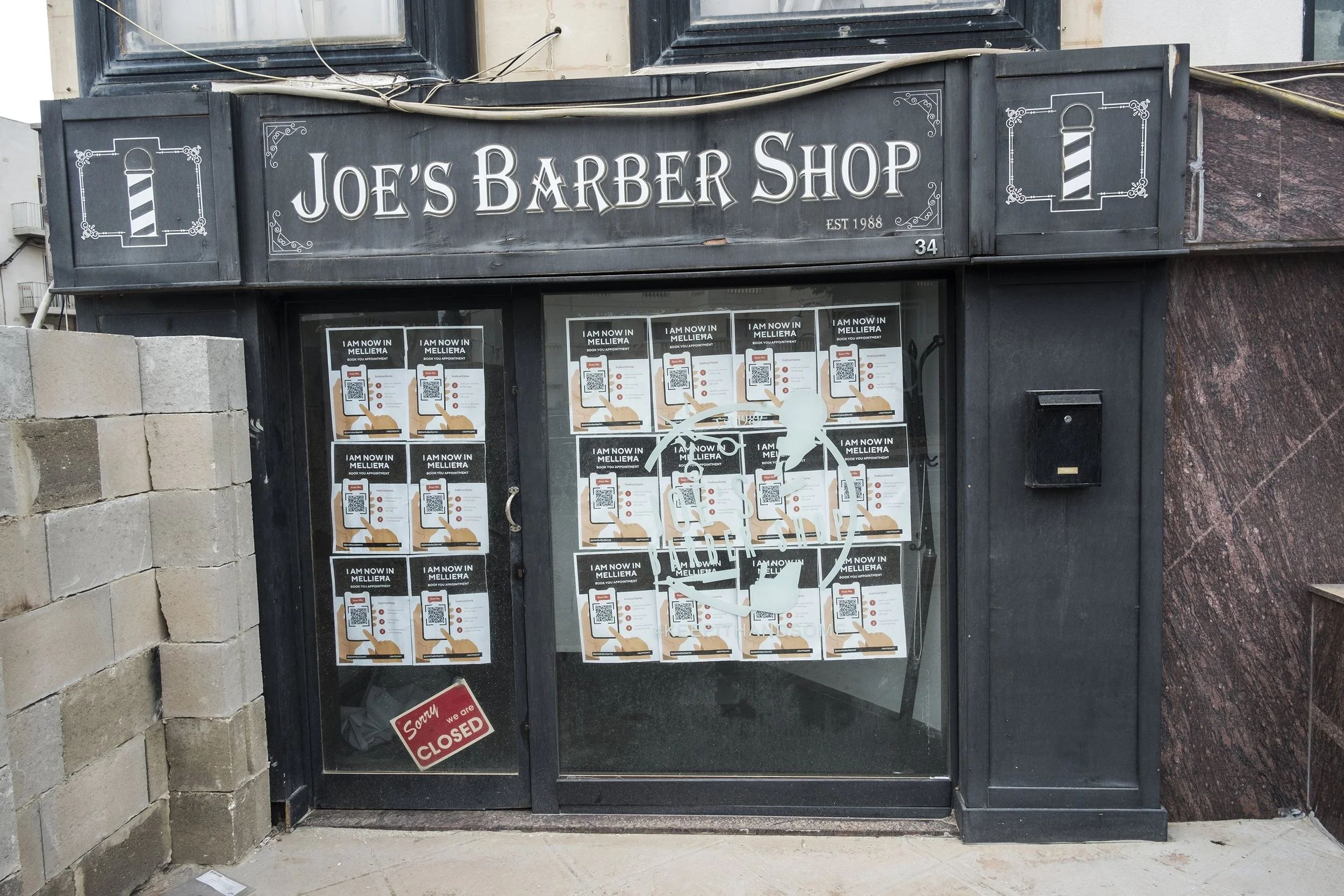 Joe's Barber Shop Closed