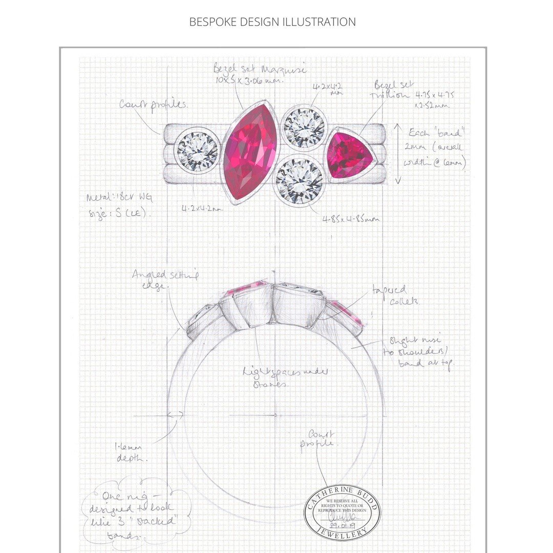 Following on from my last post, this was the ruby and diamond arrangement that we decided on - an enormous marquise and a smaller trillion cut, both a hot pink ruby colour ❤️💕❤️💕❤️⠀⠀⠀⠀⠀⠀⠀⠀⠀
.⠀⠀⠀⠀⠀⠀⠀⠀⠀
.⠀⠀⠀⠀⠀⠀⠀⠀⠀
.⠀⠀⠀⠀⠀⠀⠀⠀⠀
.⠀⠀⠀⠀⠀⠀⠀⠀⠀
.⠀⠀⠀⠀⠀⠀⠀⠀⠀
#ge