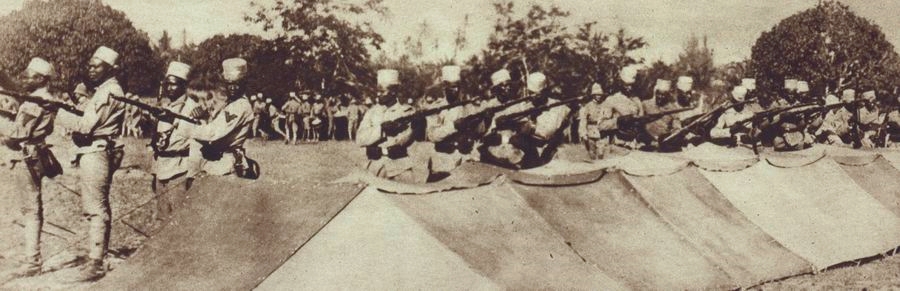  African soldiers, known as 'Askaris', fighting in German service in East Africa.