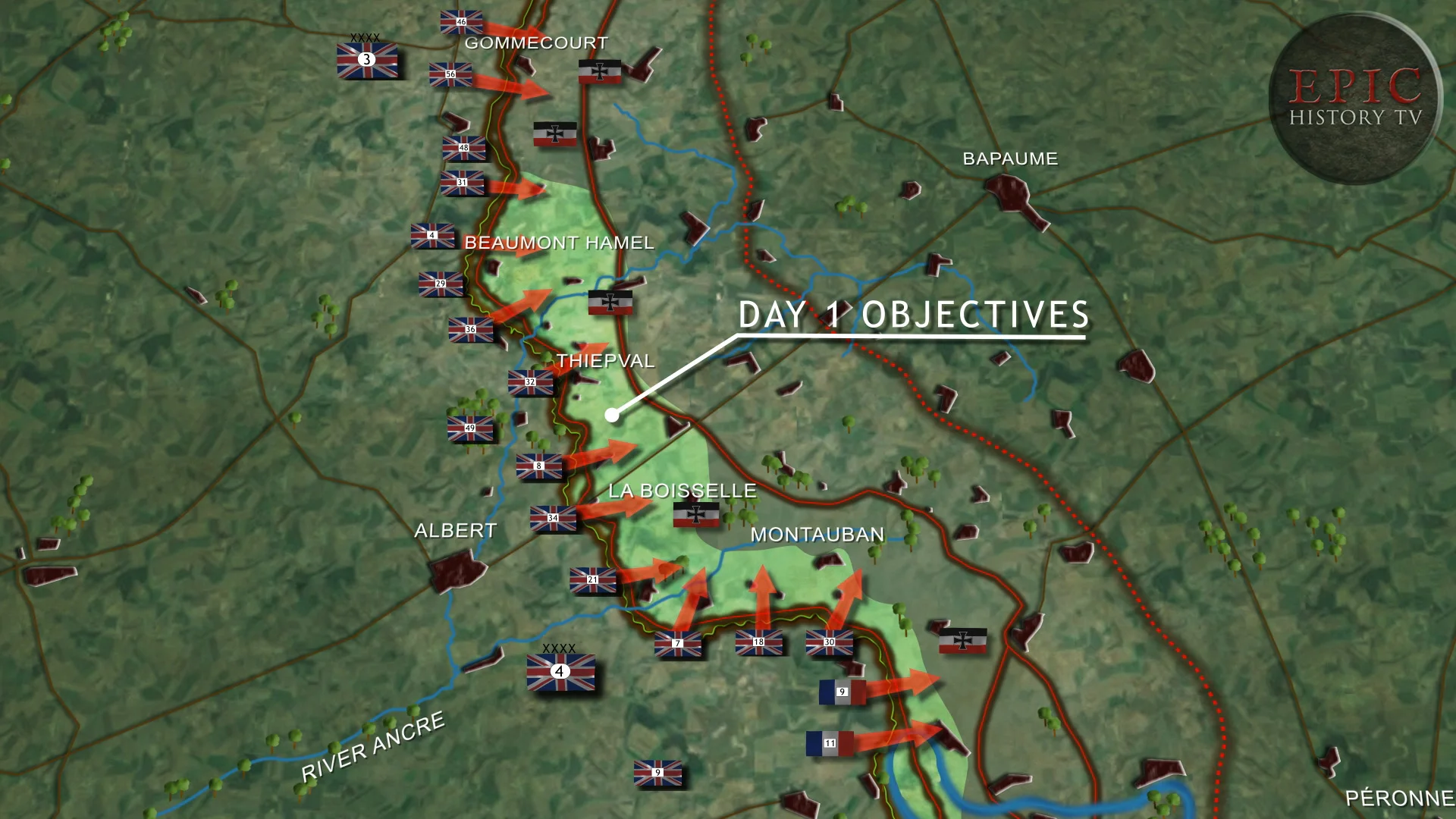 Battle Of Somme Ww1 Map