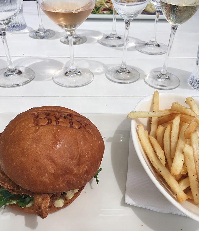 crispy soft shell crab sandwich + domaine marchandise ros&eacute;. don&rsquo;t mind if i do...