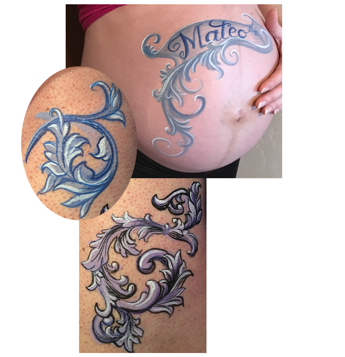 Rough ideas of flourishes and script, not professional photos!