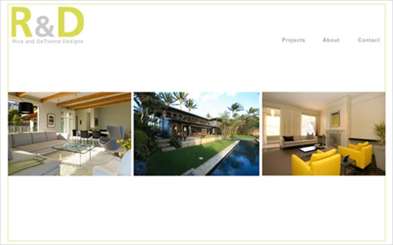 CLIENT Rice & De Tienne Designs PROJECT Website Portfolio for Designers SERVICES Web Design, Creative Direction