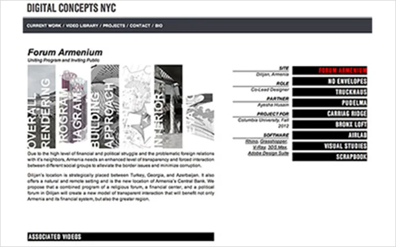 CLIENT Digital Concepts NYC PROJECT Website Portfolio for Designer SERVICES Web Design & Development