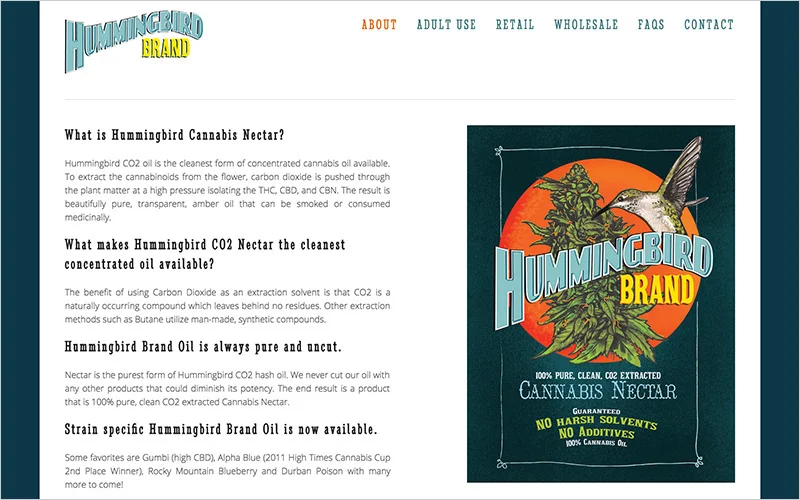 CLIENT Hummingbird Brand, Oil Concentrate PROJECT Website SERVICES Web Design & Development