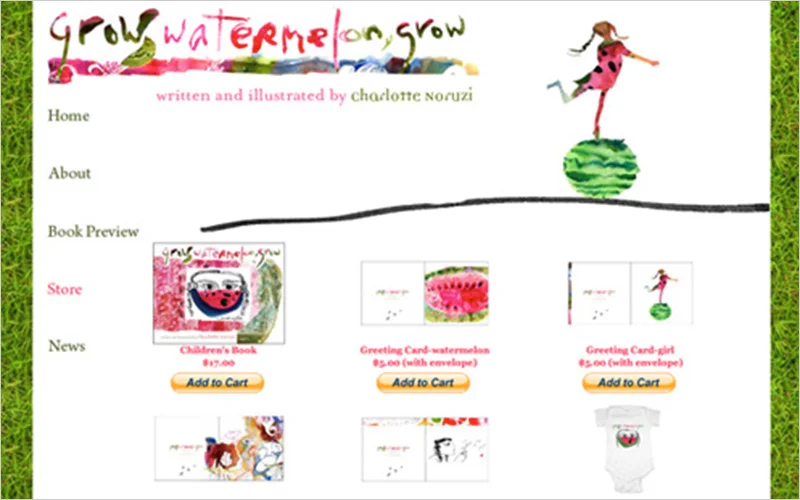 CLIENT Charlotte Noruzi, Writer / Illustrator PROJECT Website for book with store & animations SERVICES Web Design/Web Animation Consulting & Instruction