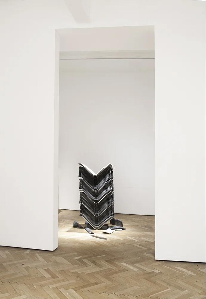 untitled (stack of chairs), 2015; cast jesmonite