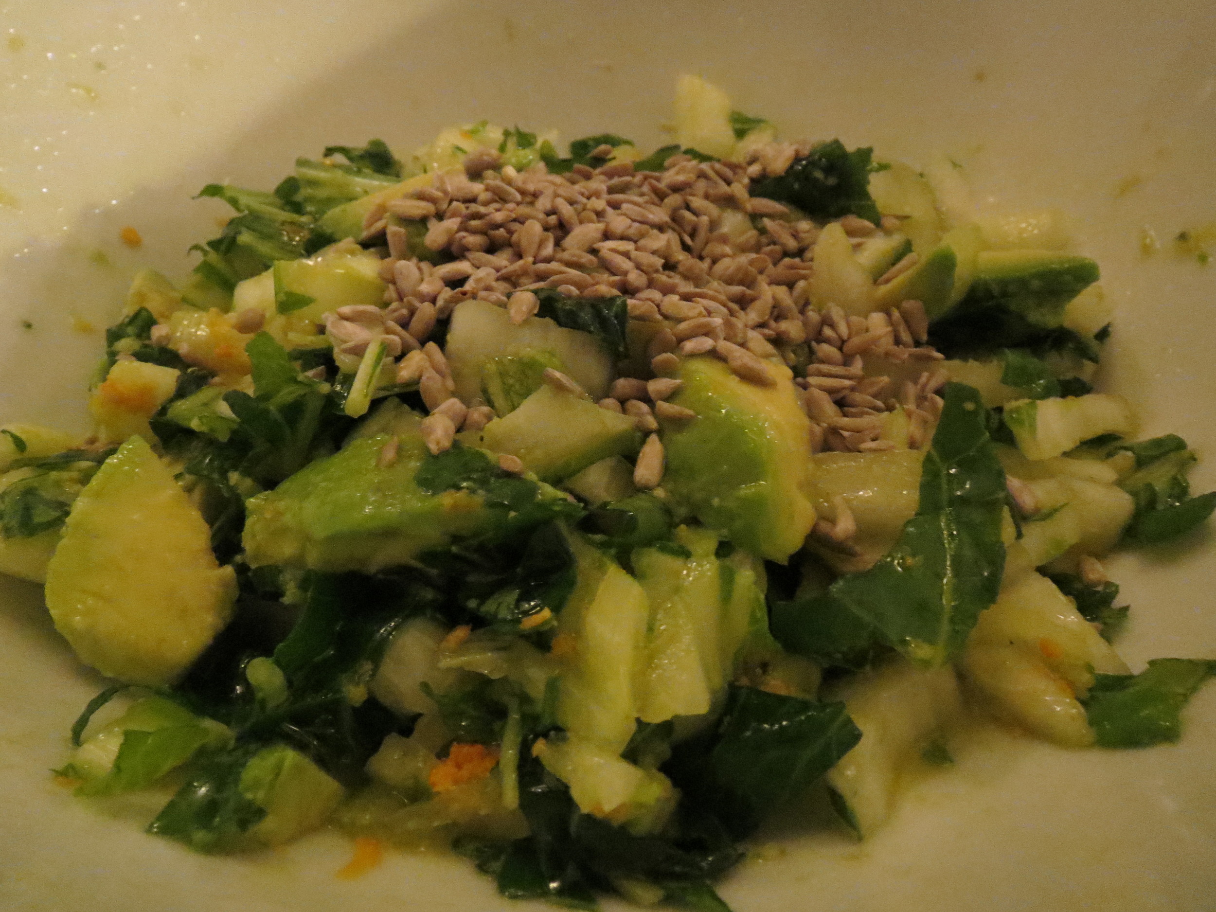 Pak Choy & Avocado Salad with lemon, ginger and turmeric dressing