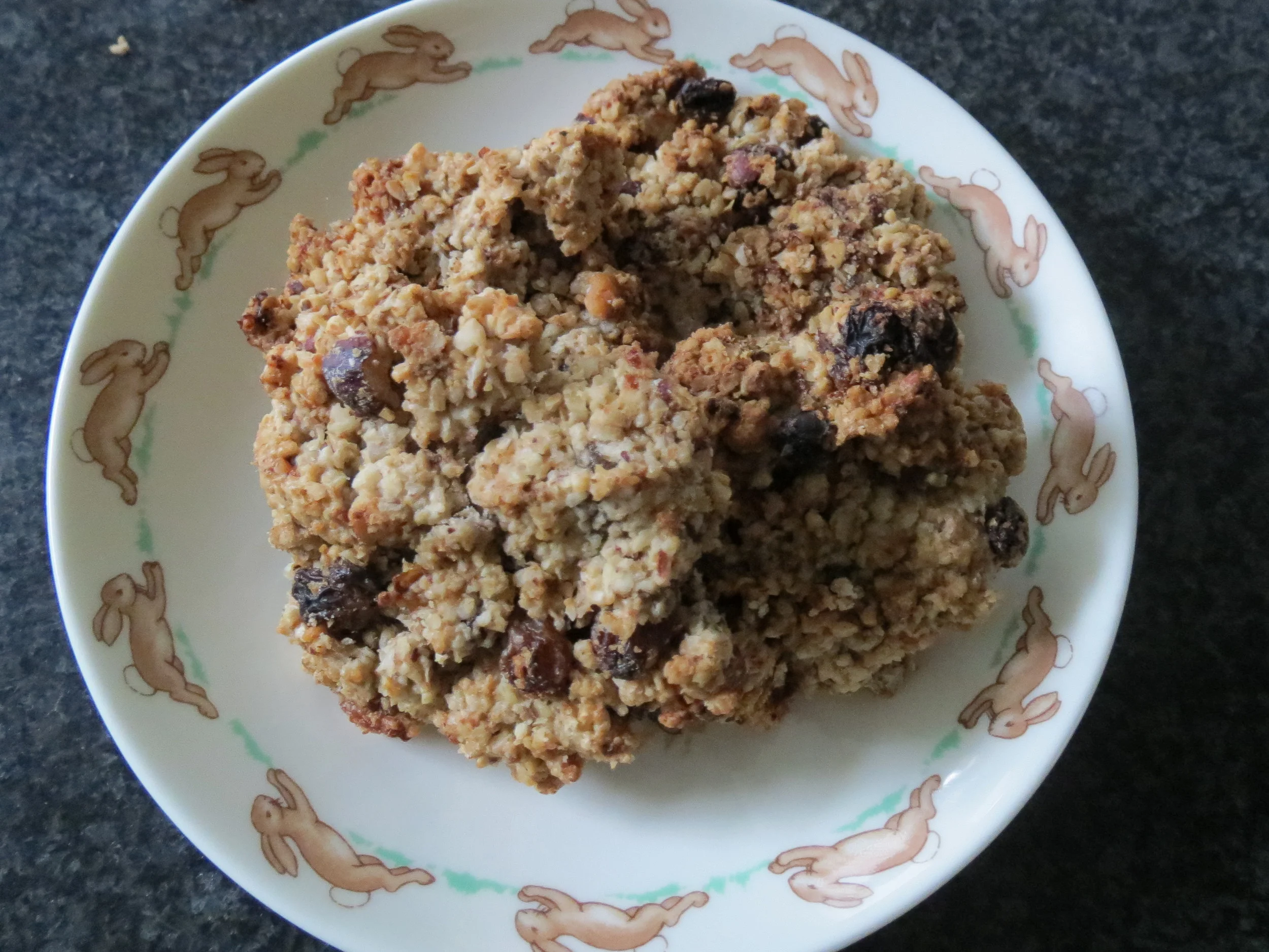 Oat, hazelnut and sultana cookies
