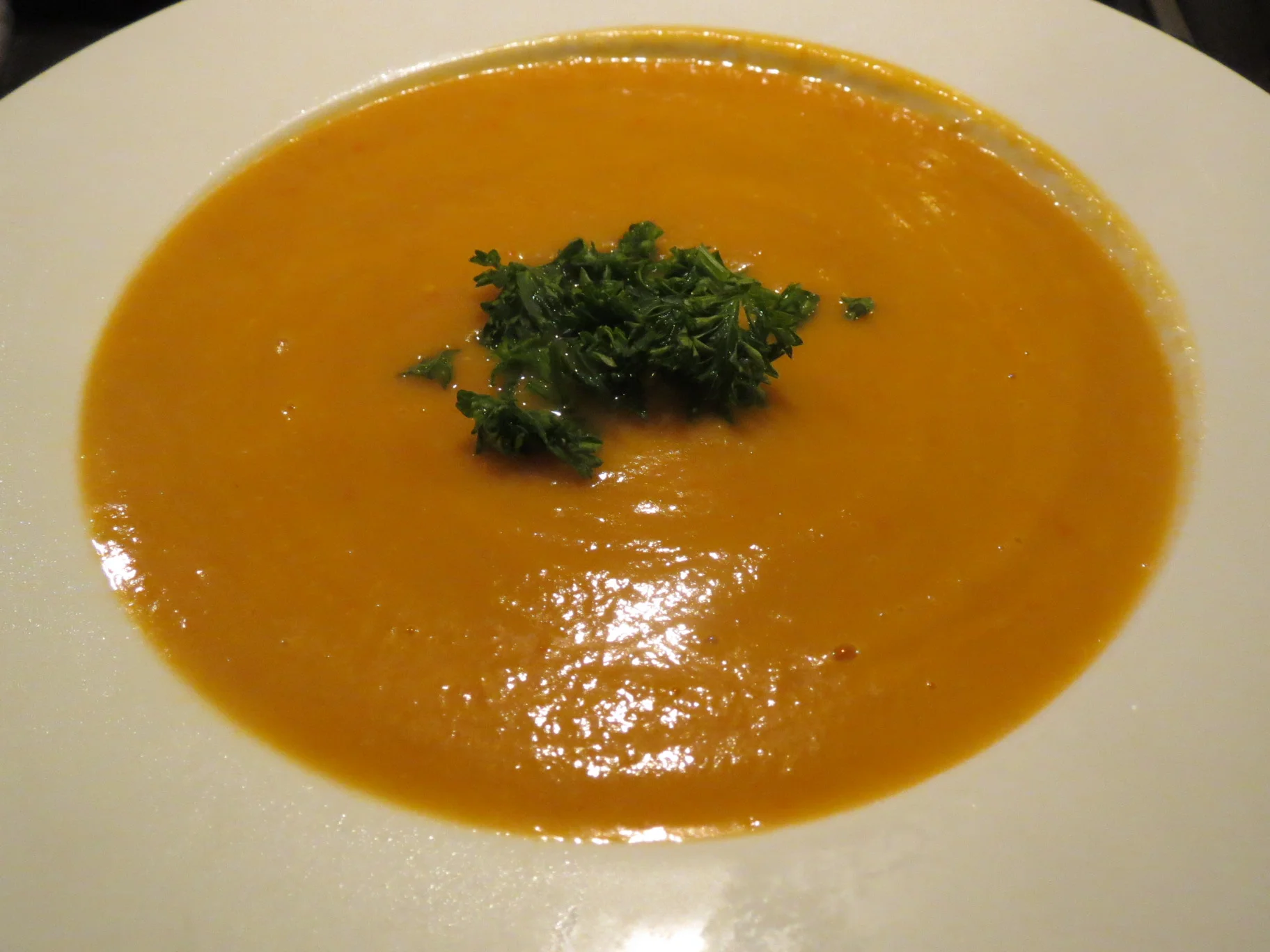 Pumpkin, coconut and ginger soup