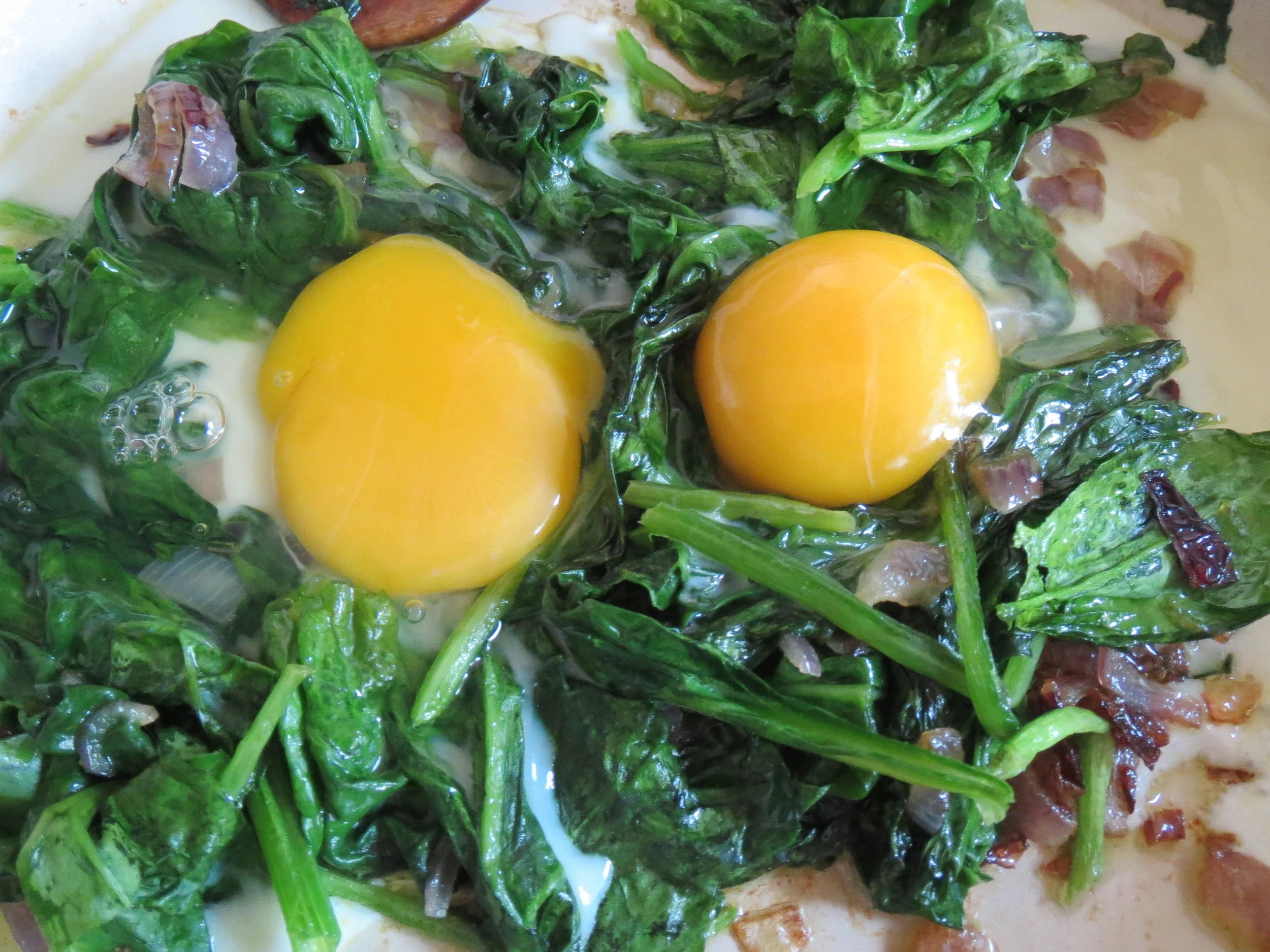 Spinach and eggs