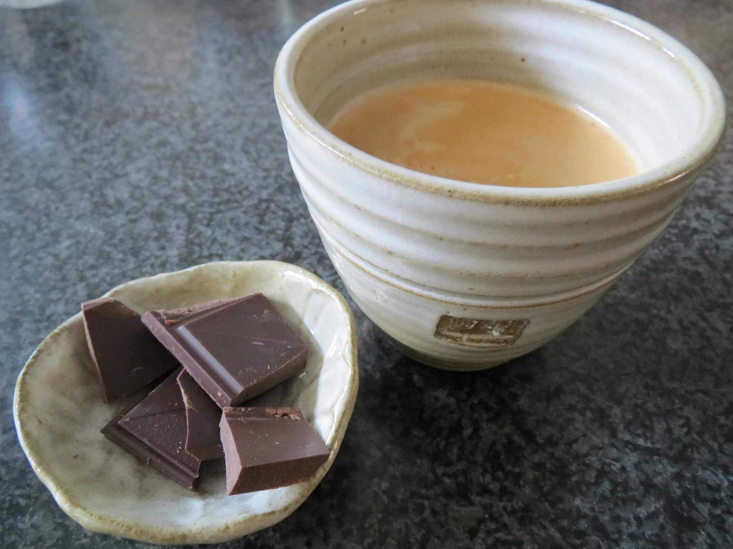 The beautiful coffee and chocolate moment...