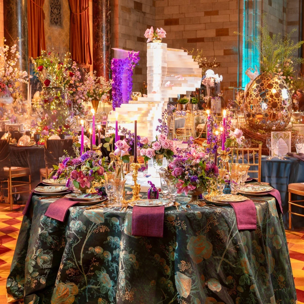 Elaborate designer tablescapes