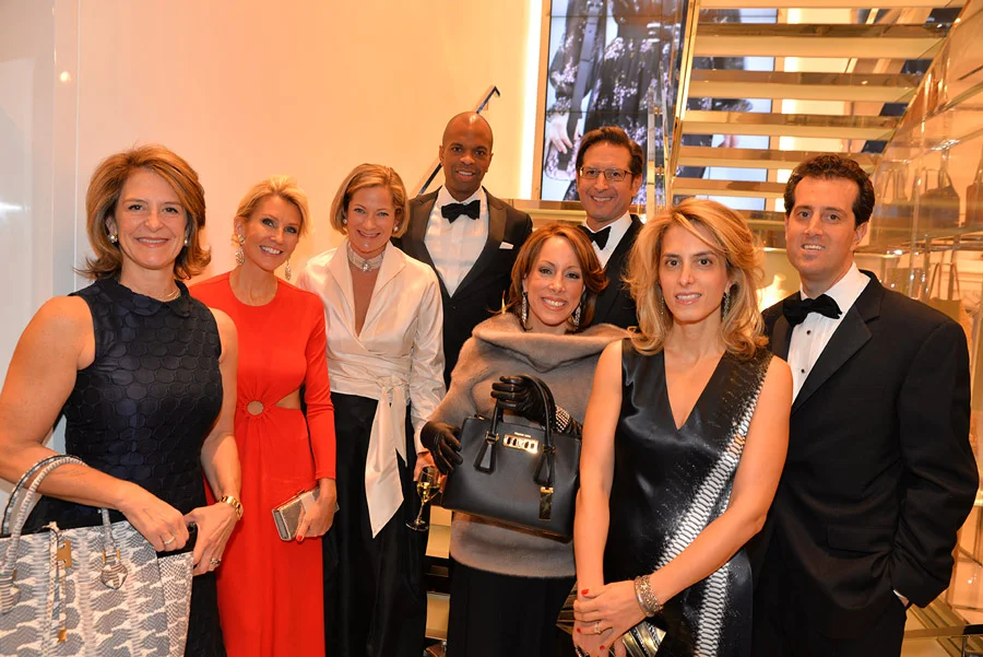 Associates Committee Co-Chairs (L-R) Kristen Swenson; Kathy Prounis; Emily Leonard; Lacary Sharpe; Kamie Lightburn; Othon Prounis; Margot and Randy Takian