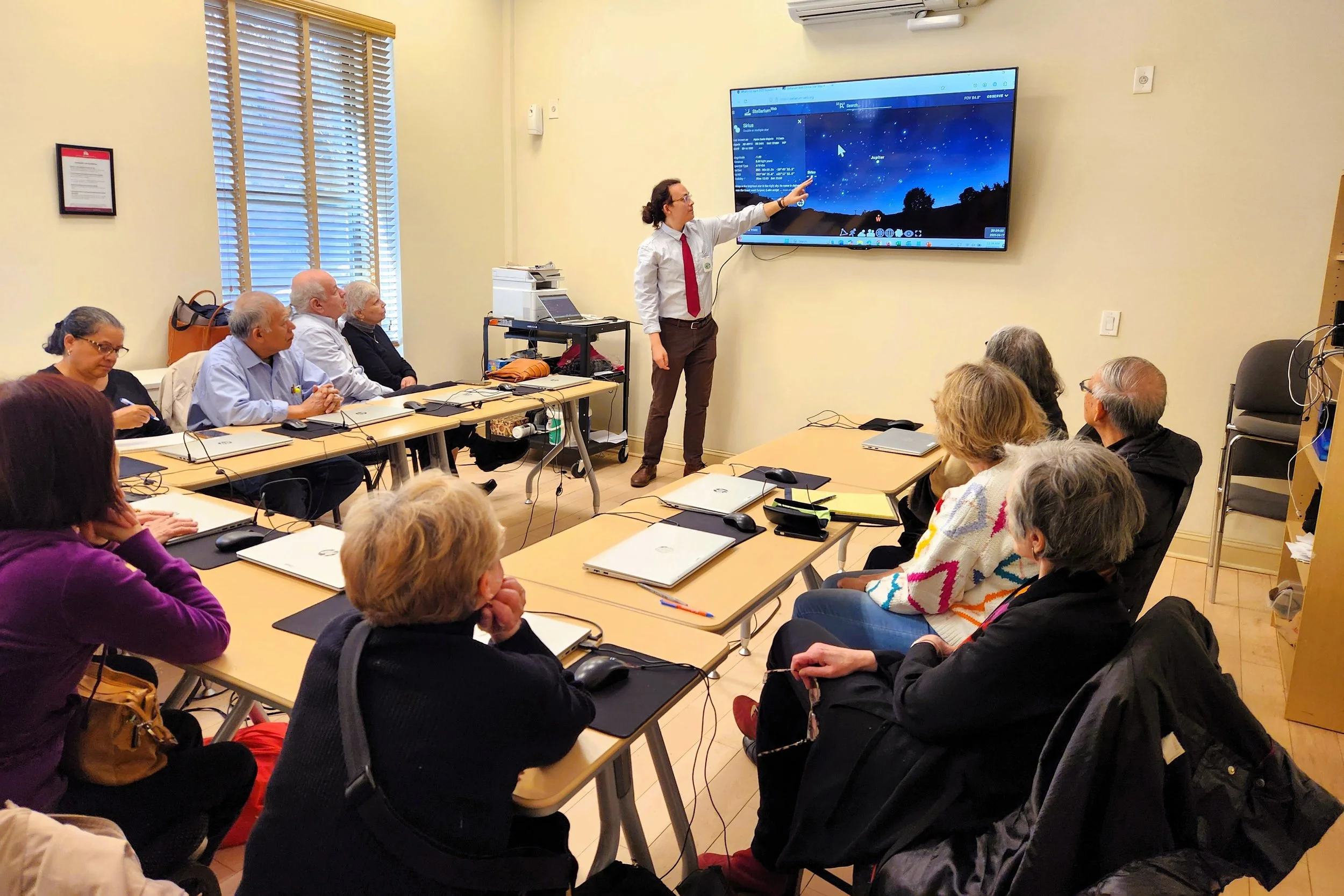 Technology education class with older adult members