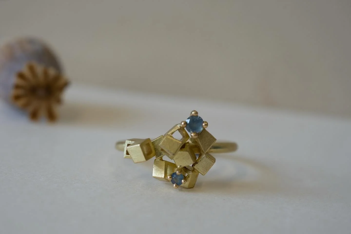 Ocean Treasure Sapphire cluster ring
I love the colour of the sapphires in this cluster ring made in 18ct yellow gold. 
Can also be stacked with other rings as seen here with the eternity ring II 

All cluster rings are made in such a way that no rin