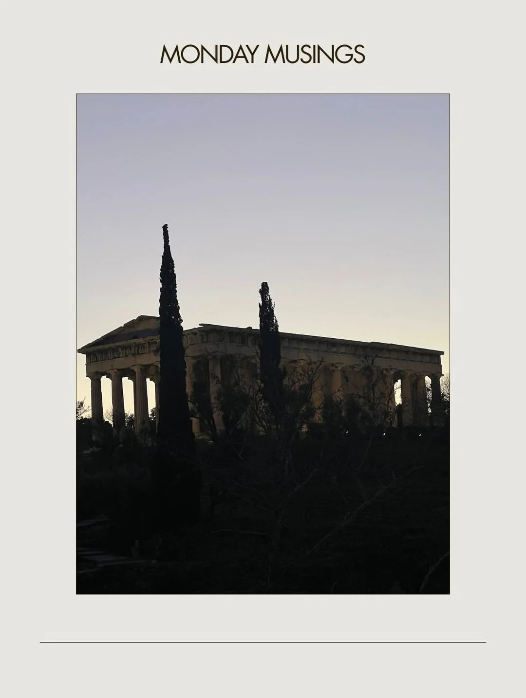 Monday Musings 
 
Throwback to Greek winter days - citrus trees, my favourite view from a magical house (more on this another time) and church murals.