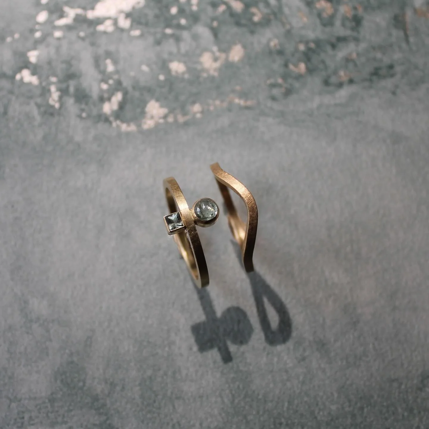 ~ Wave ring ~
People often ask me how a reflection ring would stack with a wedding ring. The wave ring is a great option! Mirroring the band shape of the reflection ring with a square profile and the softness of the curve. Currently made to order onl