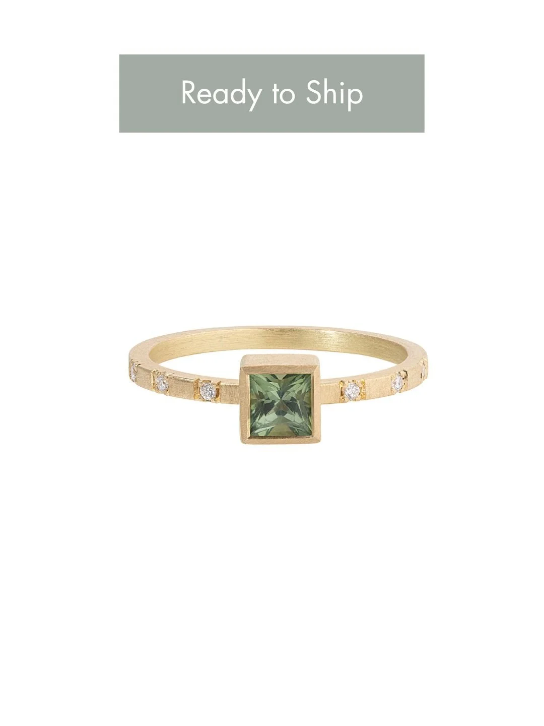 Classic Green Tourmaline & Diamond solitaire engagement ring