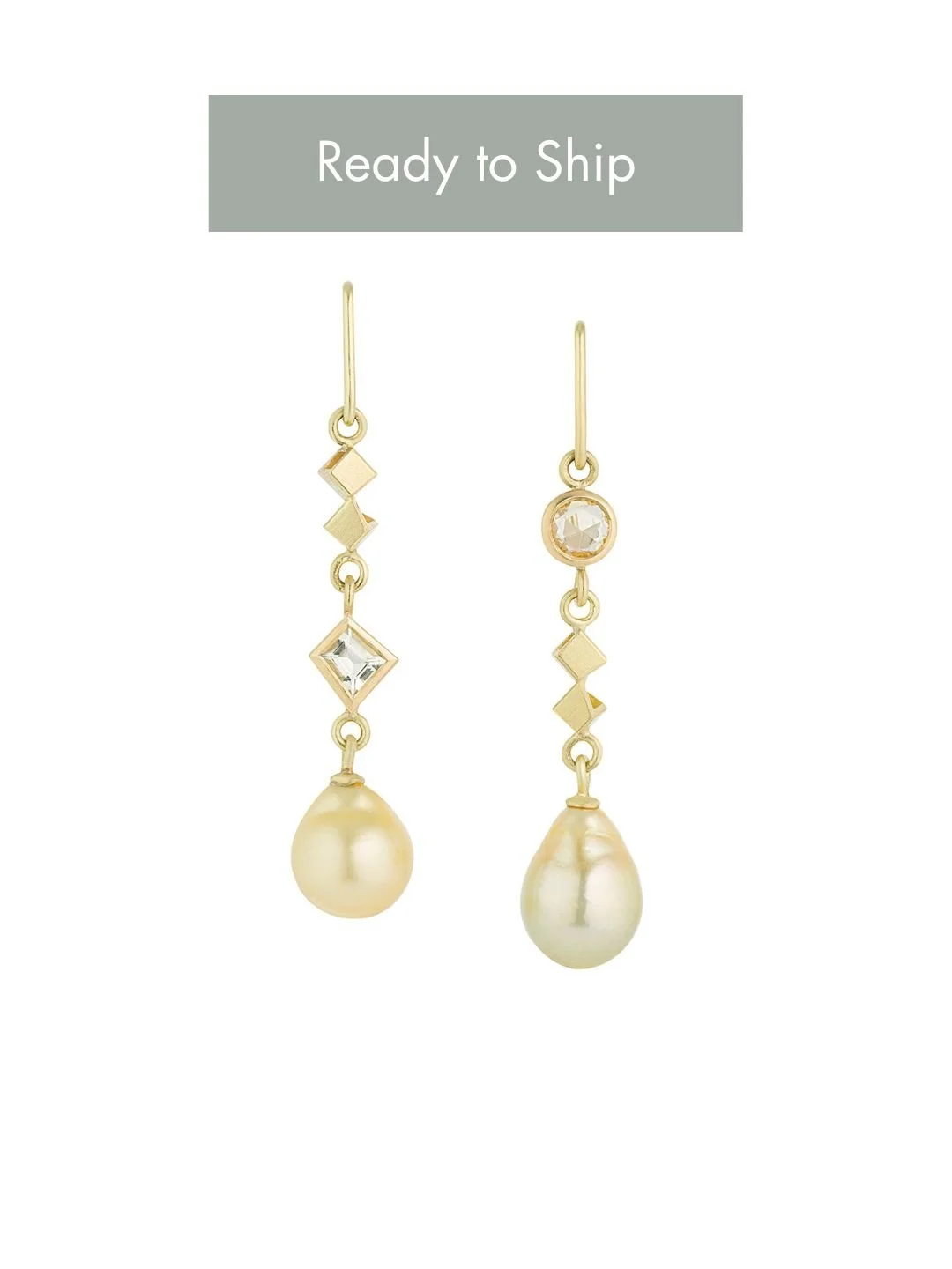 Yellow gold & pearl earrings