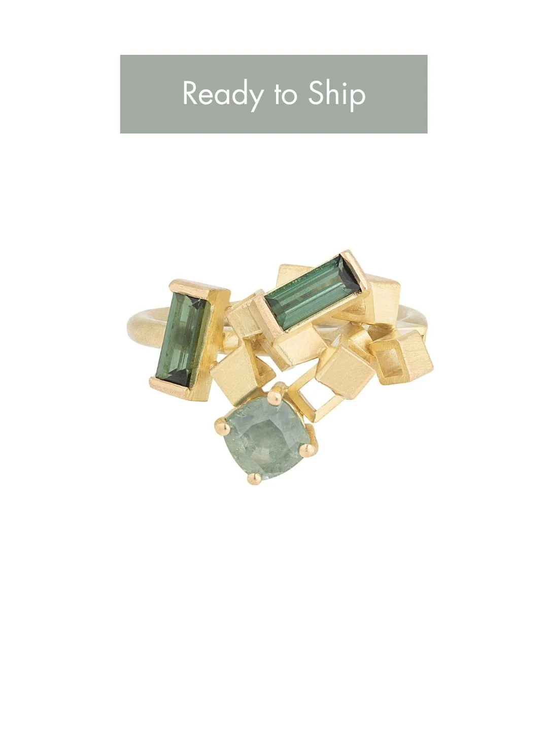 Montana Sage - Montana Sapphire and tourmaline cluster ring