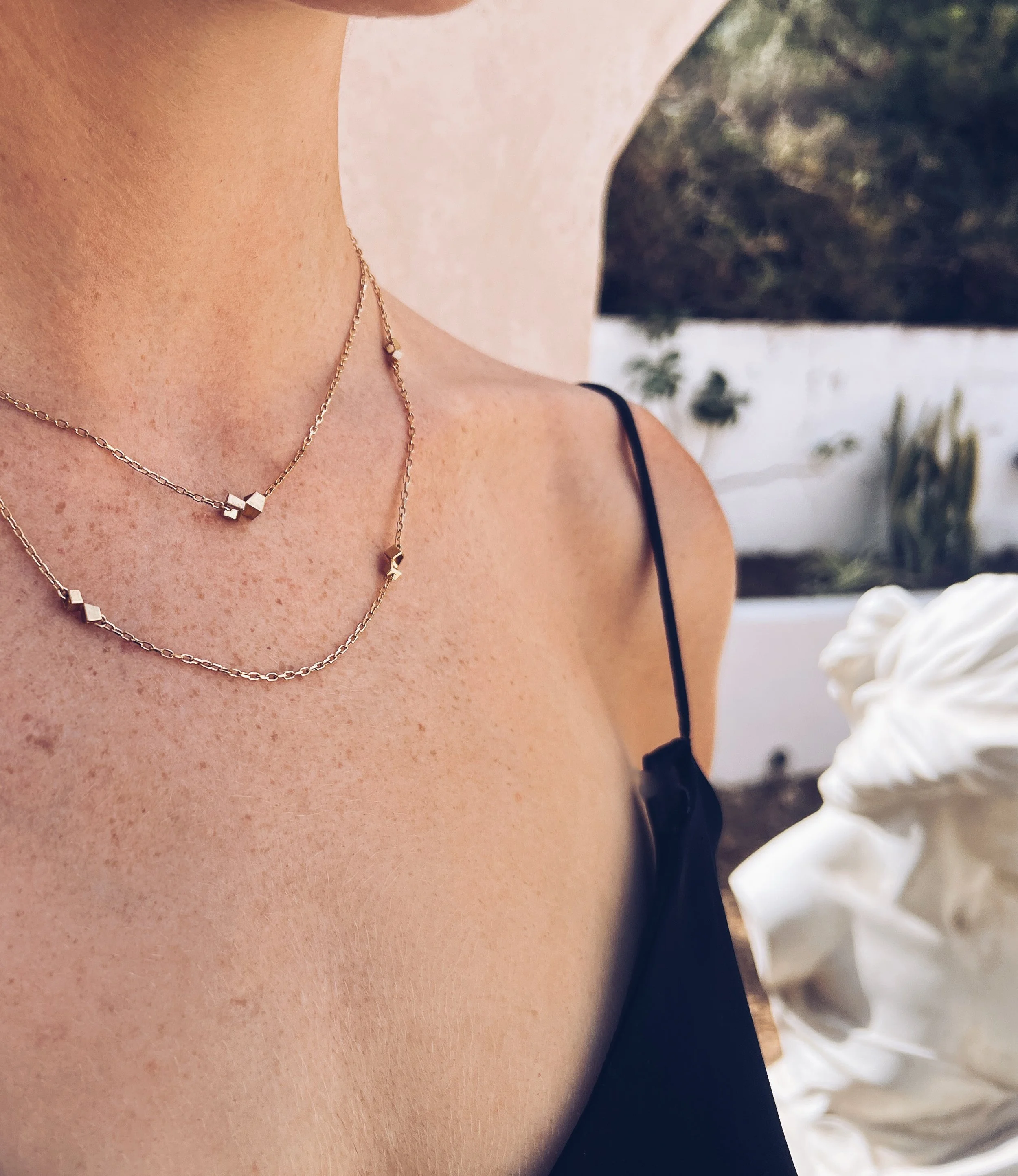 Gold necklaces simple and multi square.jpg