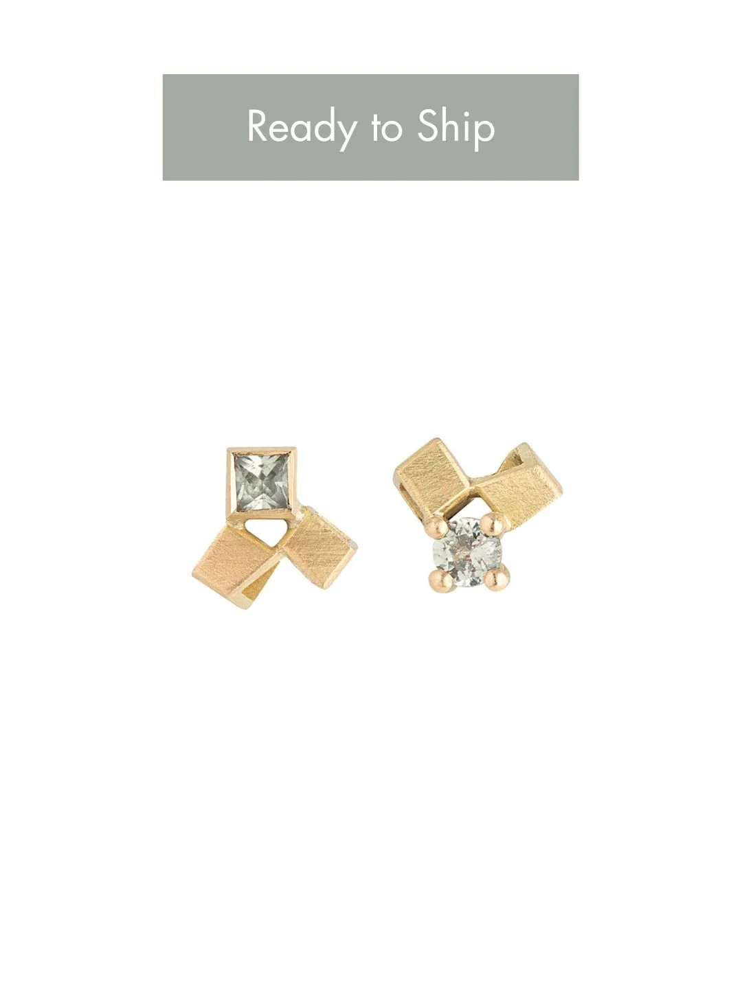 Sapphire & Gold Studs - green